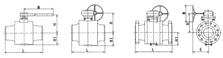 全焊接球閥尺寸重量圖